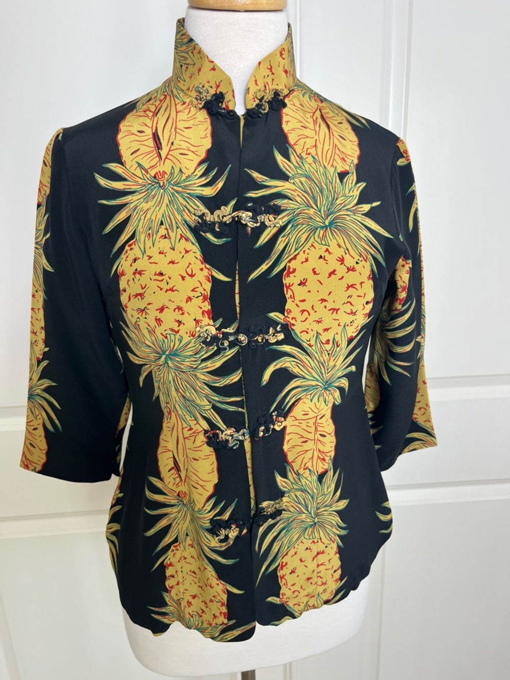 Vintage Avanti Originals Silk Pineapple Top Size S